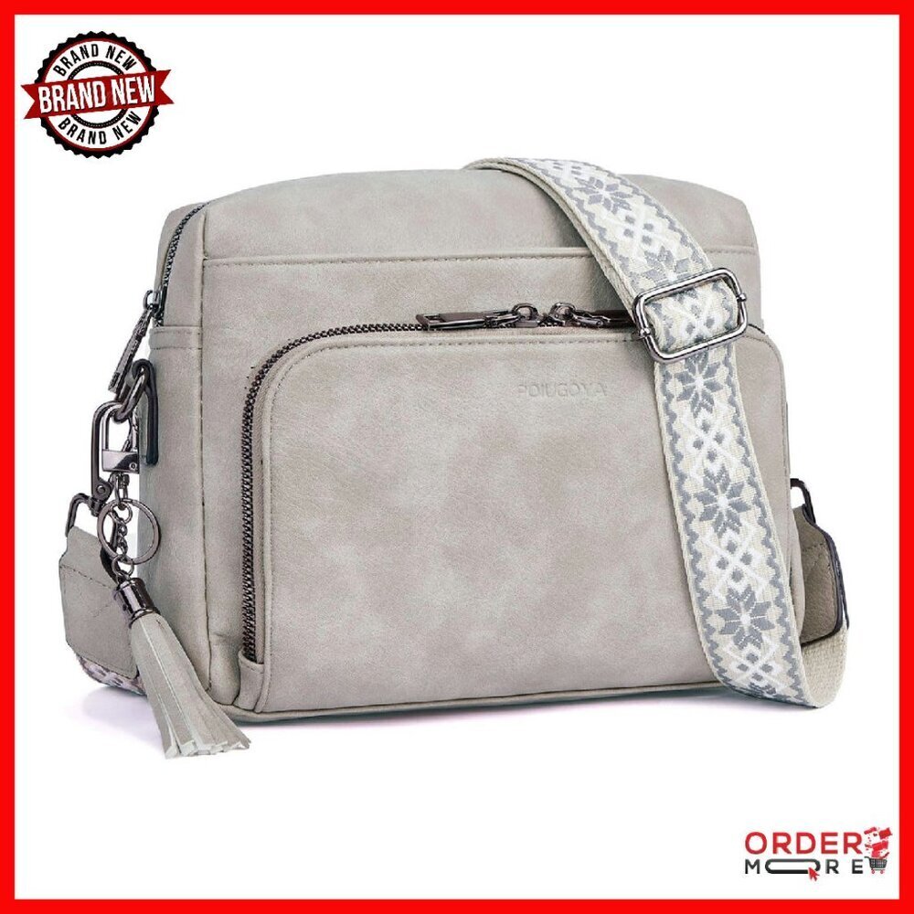 Medium Vegan Leather Crossbody Bag with RFID Wallet & Phone Pocket
